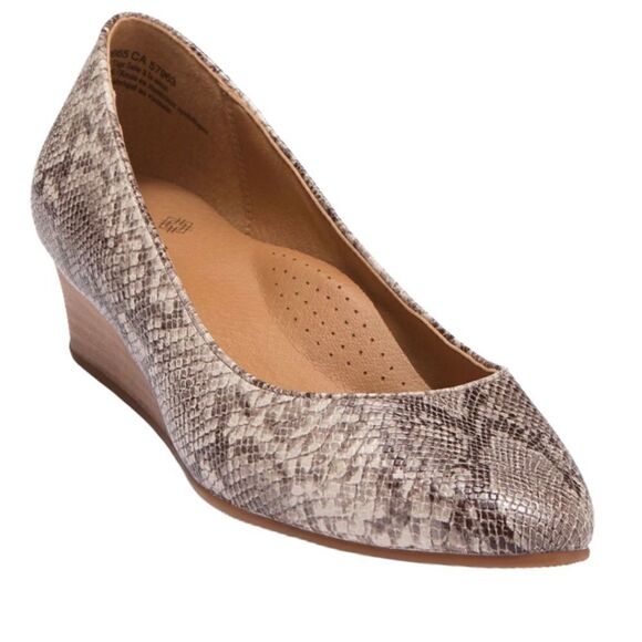 𝅺SUSINA Francie Snakeskin Print Vegan Leather Low Rise Wedge US Size 9.5 NWT - Picture 4 of 9